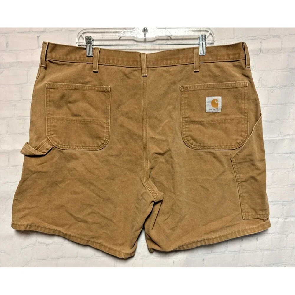 Vintage Carhartt Tan Brown Carpenter Shorts Canvas Made In USA Men’s Size 44 - Picture 5 of 7